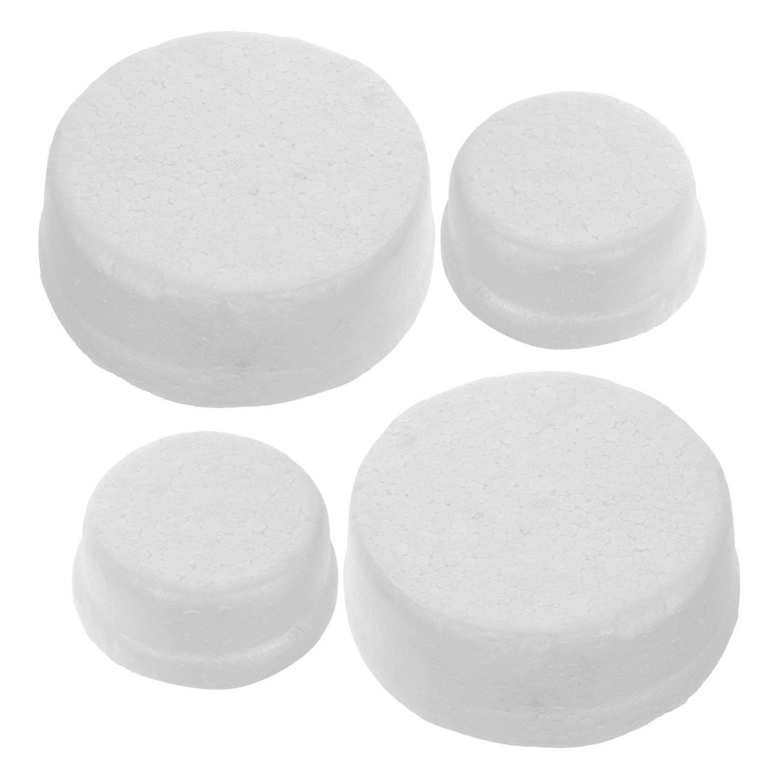 Round Foam Cake Models Foam Cake Dummies for Decoration 4Pcs White Set