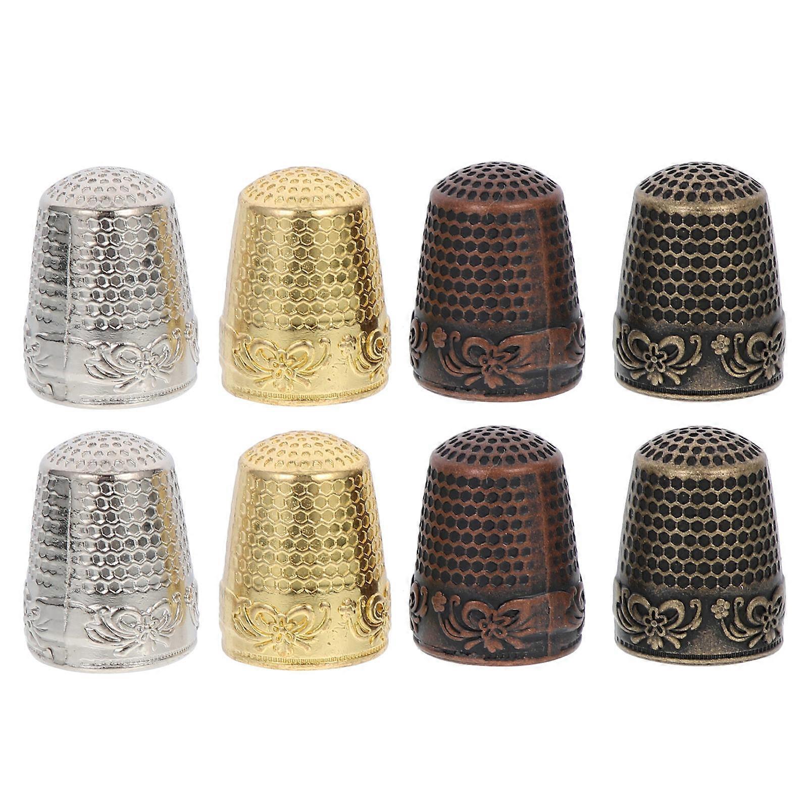 Convenient Copper Finger Thimbles for Sewing Protection 8Pcs Pack