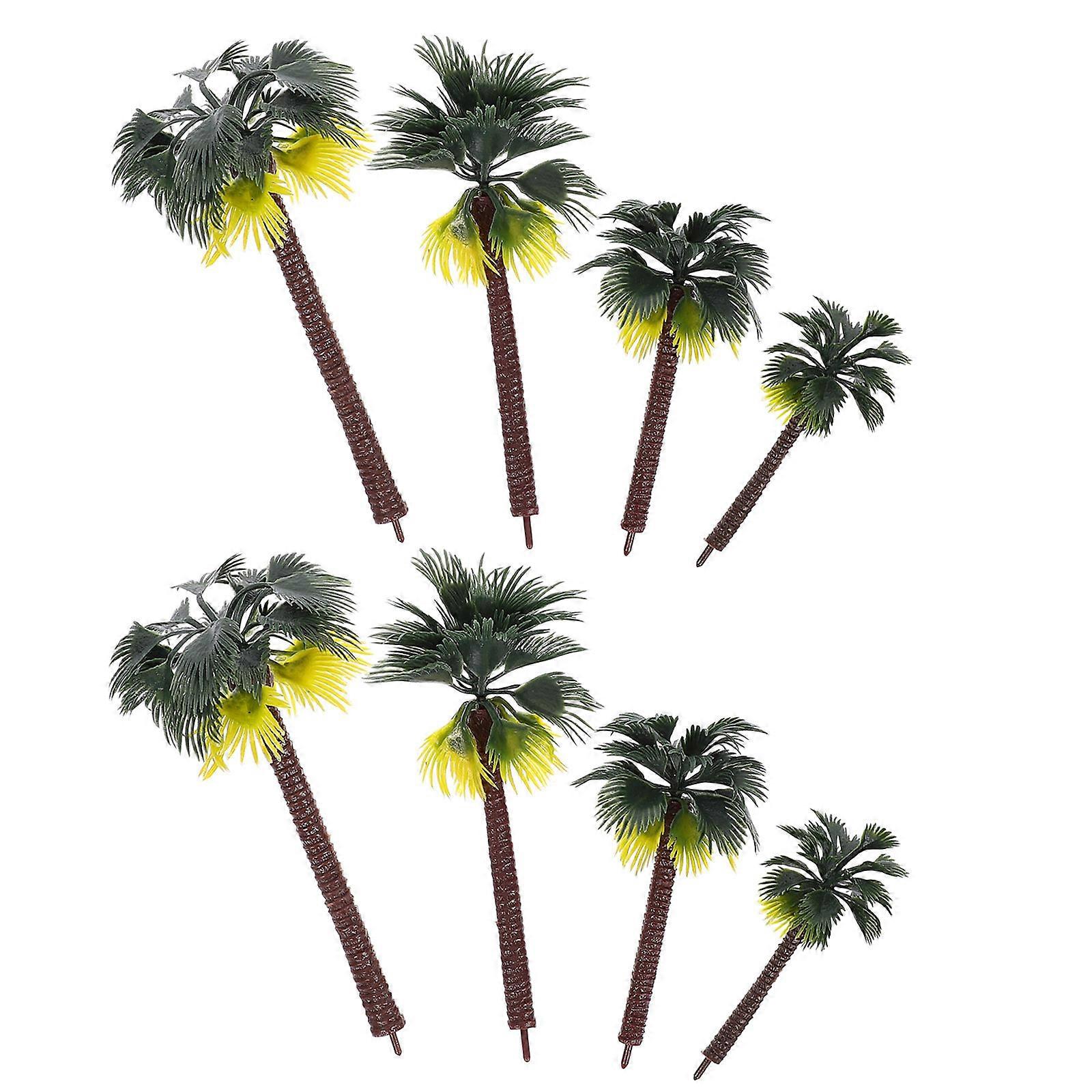 Green Landscape Tree Palm Tree Model for Model Making 8Pcs Set