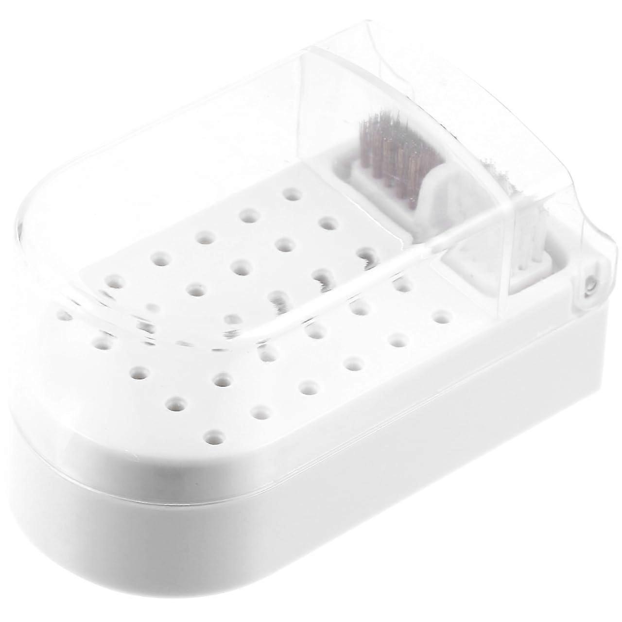 Nail Drill Bits Holder with Cleaning Brush, 30Hole Dustproof Organizer Case for Manicure Tools