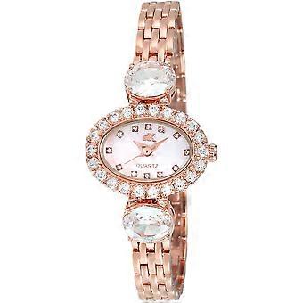 Adee Kaye Fancy Collection Crystal Accents Perlmutt-Zifferblatt Quarz AK2730-R Damenuhr