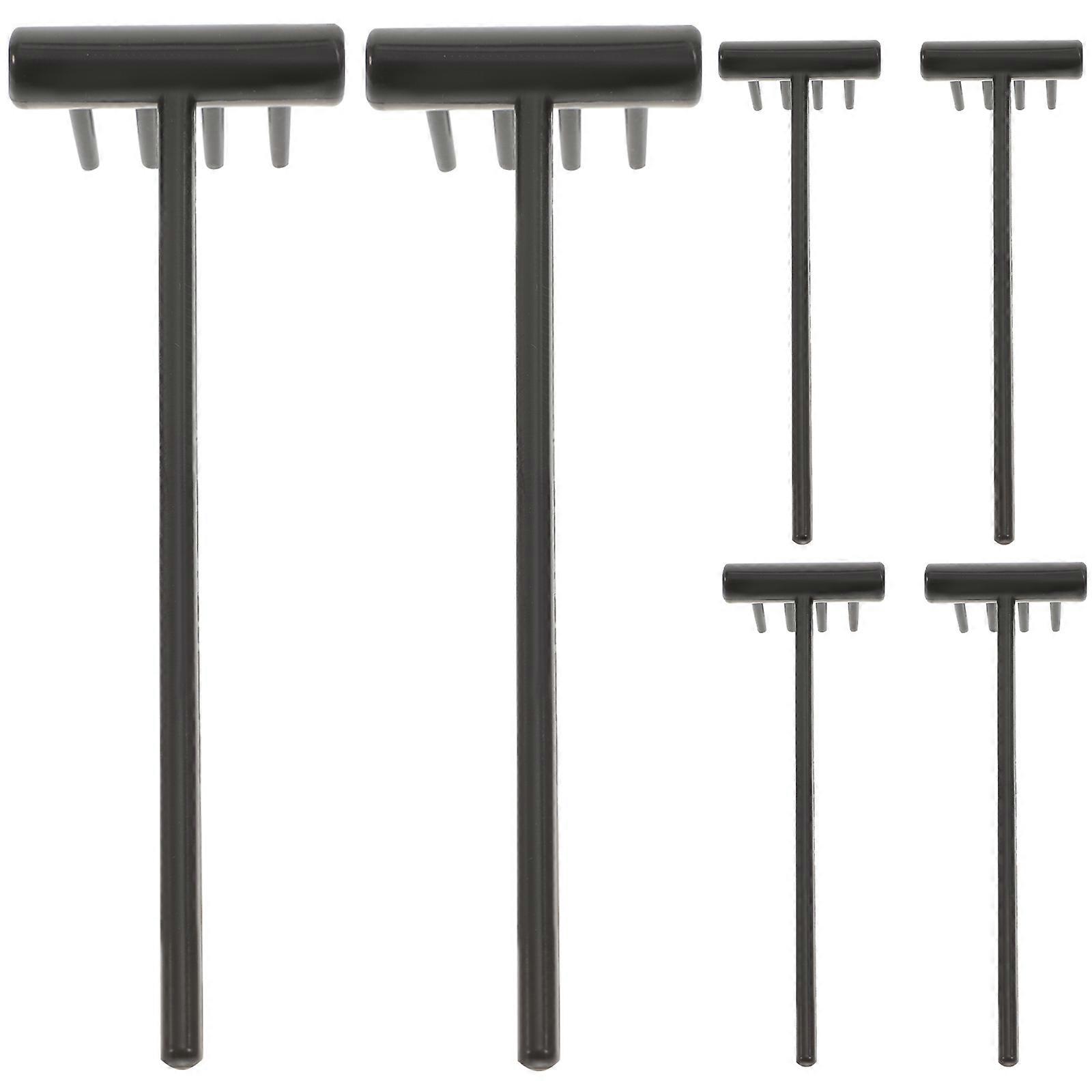 Sandbox Mini Rake Zen Tools for Decorative Use 6Pcs Black Plastic