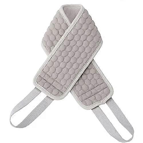 Back Scrubber Double Sided Exfoliating Bath Towel with Handles for Shower Full Back Coverage Gray