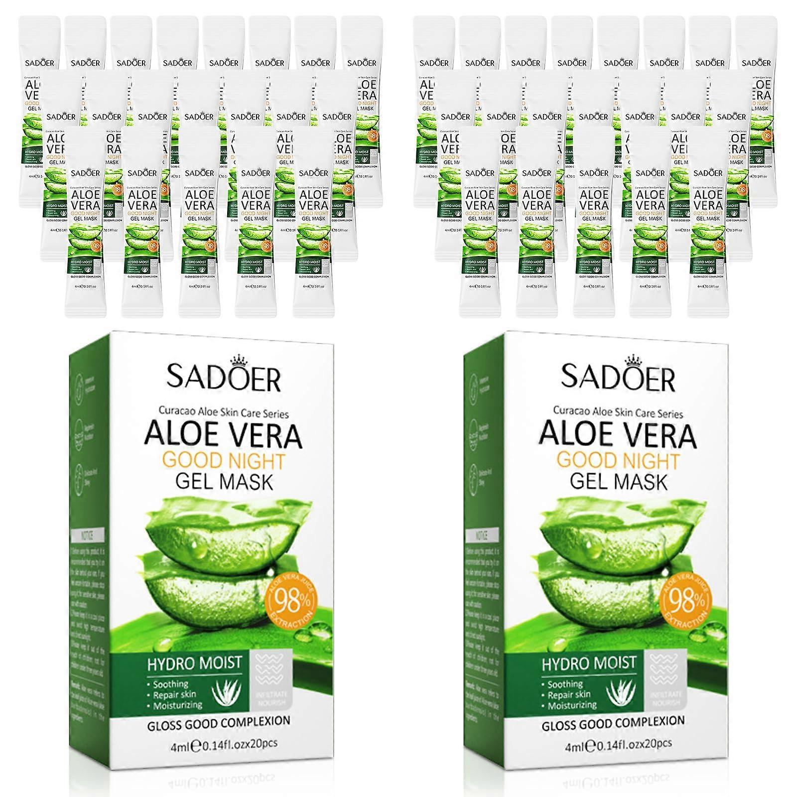 Aloe Vera Sleeping Mask 40pcs Overnight Deep Hydration Firming Wash SingleUse Pack