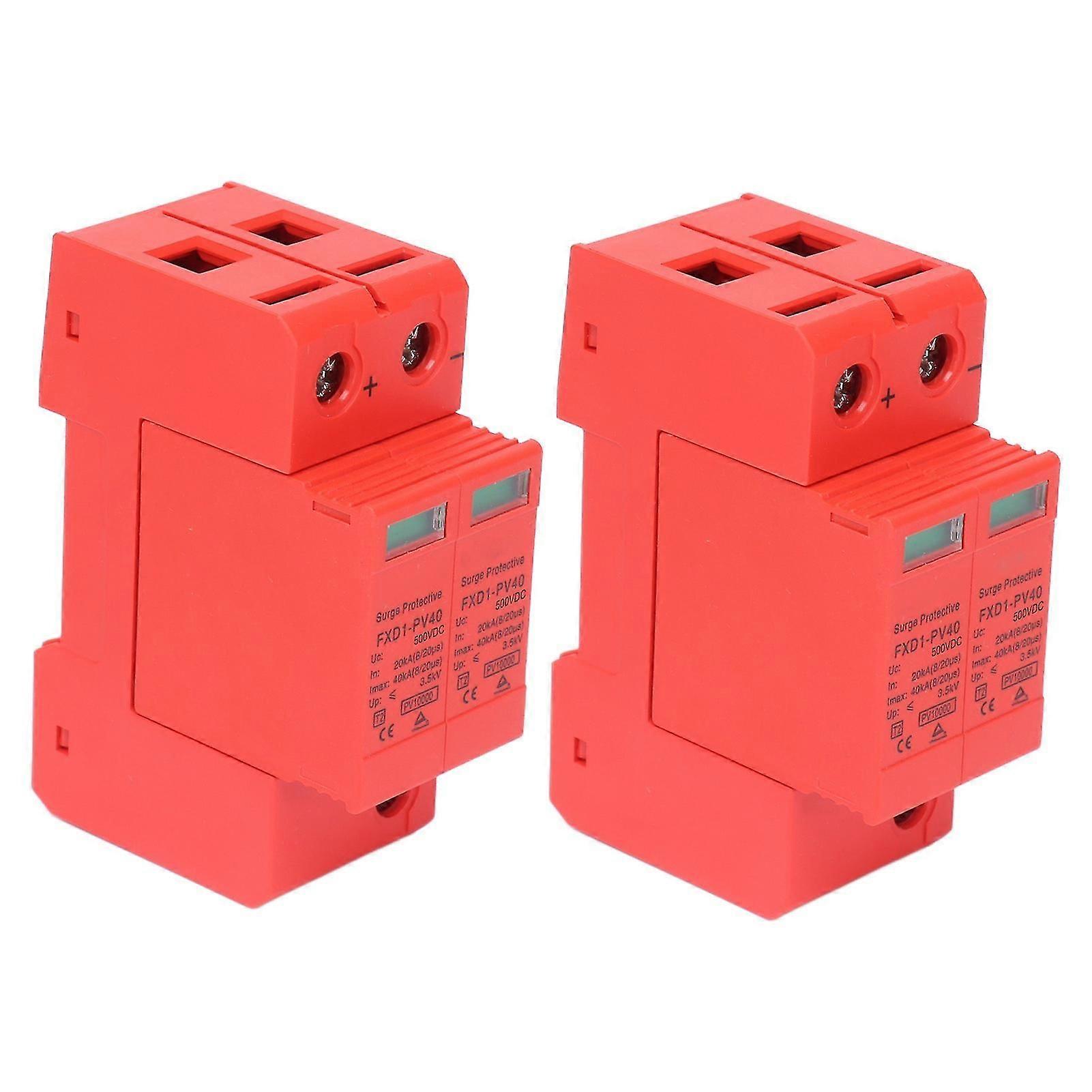 2Pcs FXD1-PV40 2P 40kA DC SPD Protective Device Rail Mount
