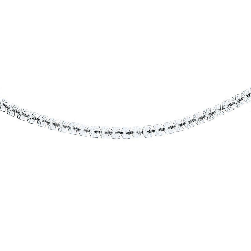 Jewelco London Ladies Sterling Silver Sunburst Sparkly Arrowhead Flat Link Forzatina Necklace 6mm 18 inch