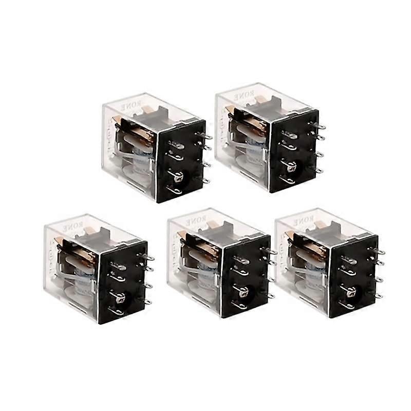 Electromagnetic Relay DPDT Switch AC220V 8 Pin with LED Indicator Durable Contacts 5 Pack