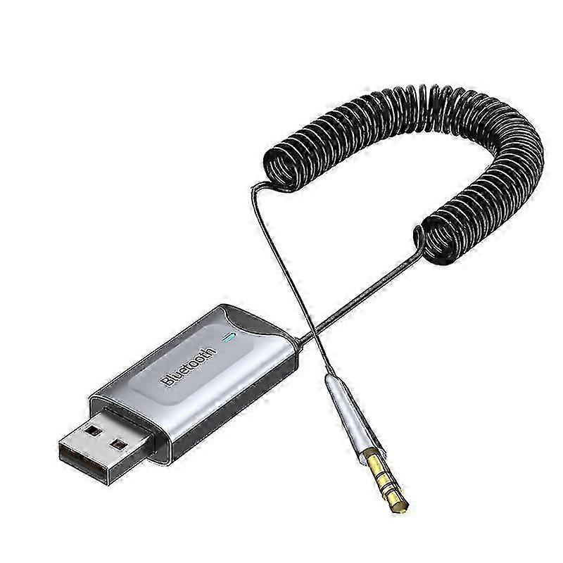 Bluetooth Aux Adaptor USB la 3.5mm Jack auto wireless audio receptor cu microfon