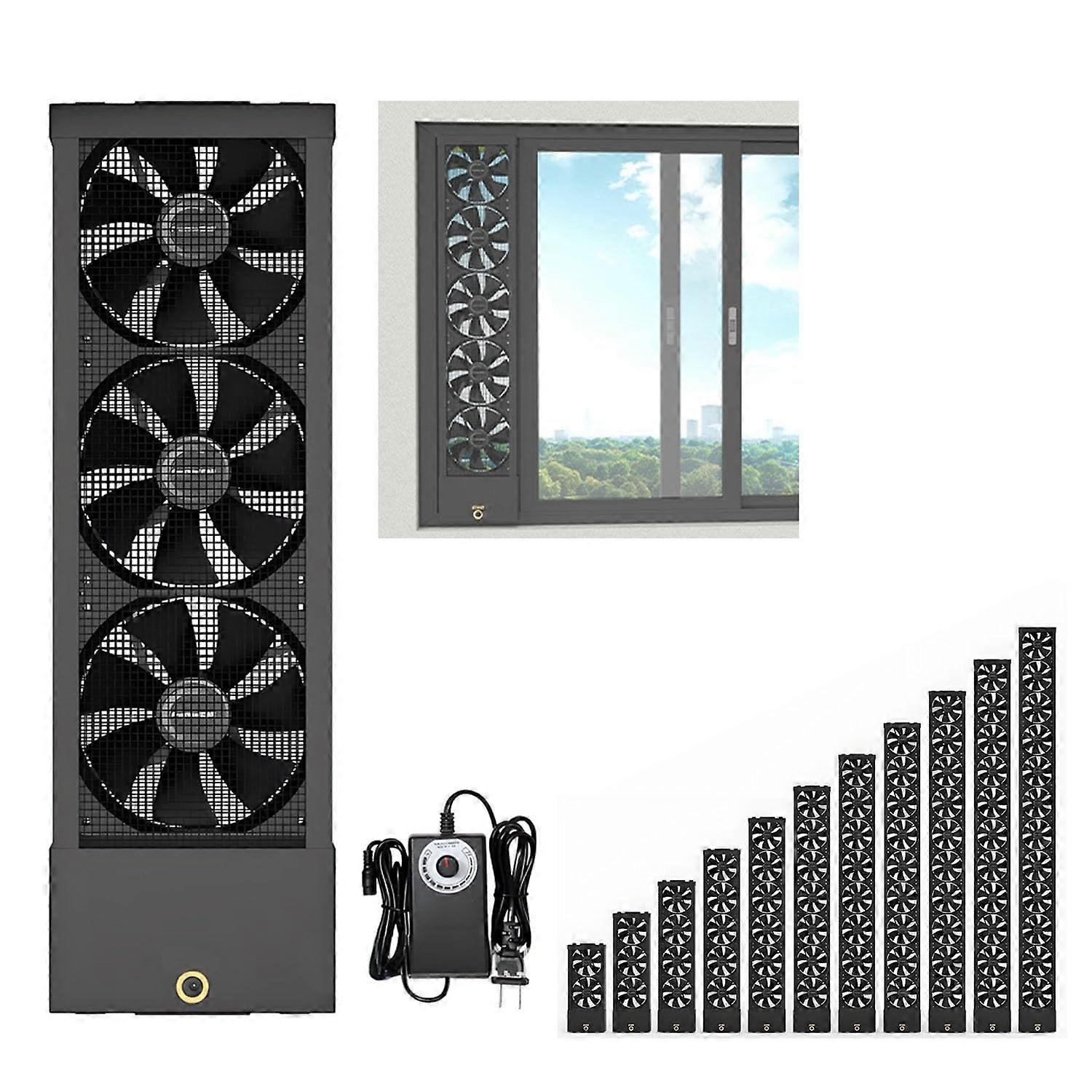 Adjustable Vertical Window Exhaust Fan 23.625.6in Drilling Powerful Air Circulation for Kitchen Bathroom