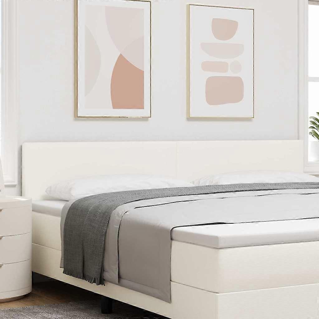 LED Kopfteil mit LED-Lichtleisten Creme 200 cm Polyester