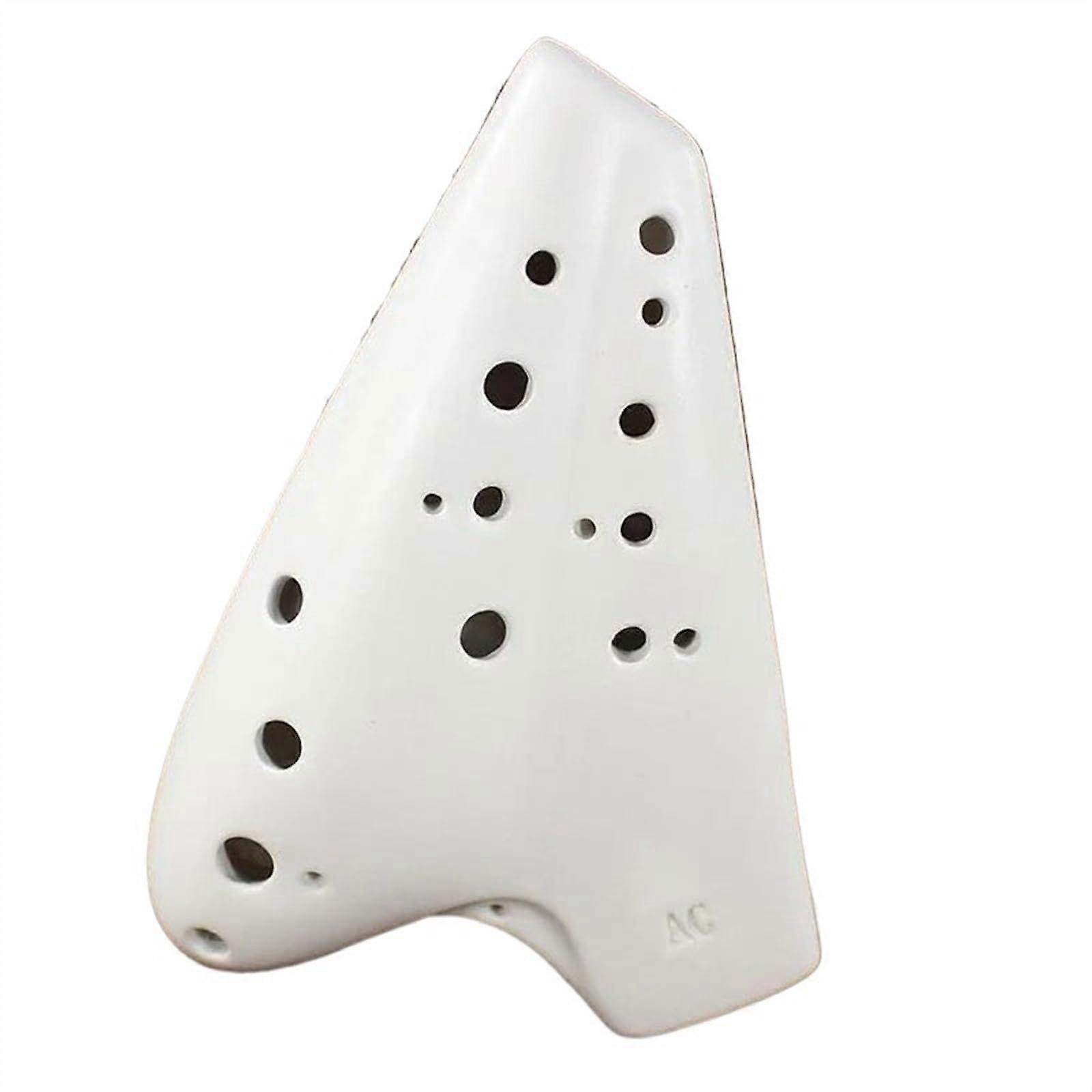 Professional 12 Hole Ceramic Ocarina Instrument with Soft Warm Tone for Stage Performance (A)