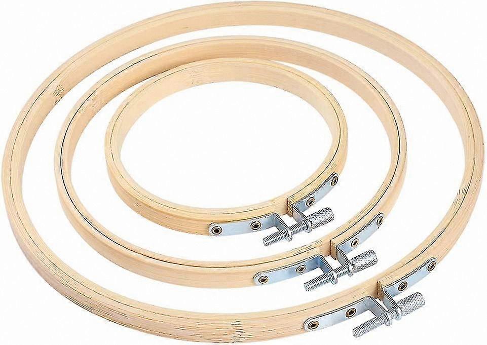 3-Piece Bamboo Embroidery Hoop Set - Assorted Sizes