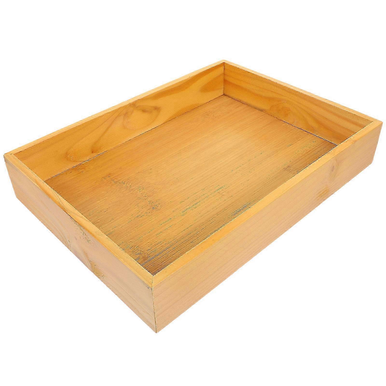 Brown Wood Serving Tray for Home Multi-Functional Food Plate