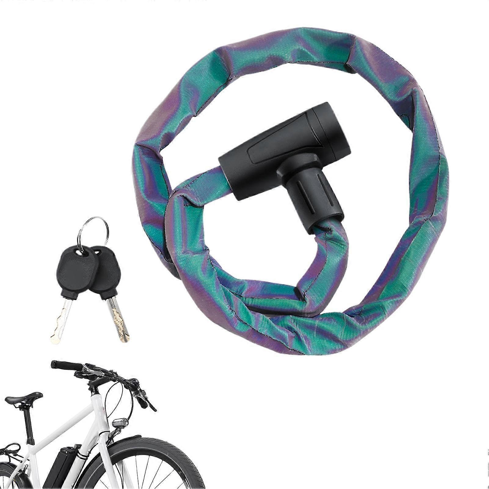 Heavy Duty Bike Chain Lock with AntiTheft Steel and Reflective Night Safety, 2.5Ft Weatherproof