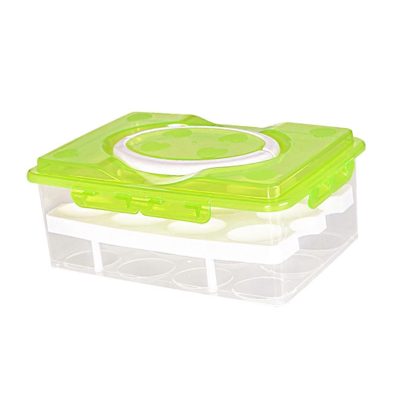 Double Layer Egg Storage Container with Secure Lid for Refrigerator, Large Capacity, Easy Clean