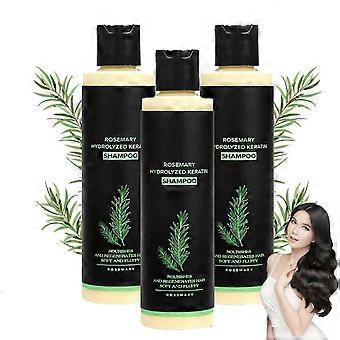 Shampoo per la crescita dei capelli al rosmarino con cheratina idrolizzata, rinforza e nutre il cuoio capelluto (3 pezzi)_WENQt