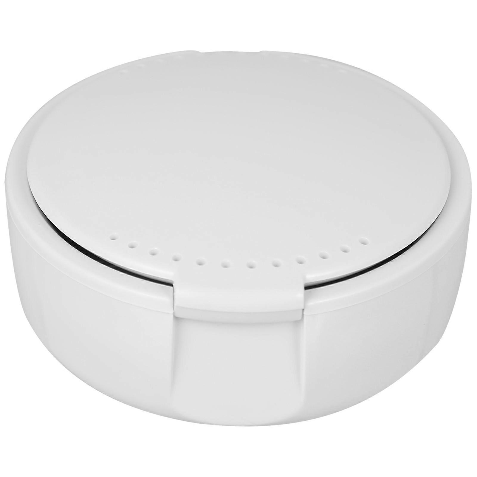 Plastic Denture Case Safe Denture Storage Box for Storage Portable White Container