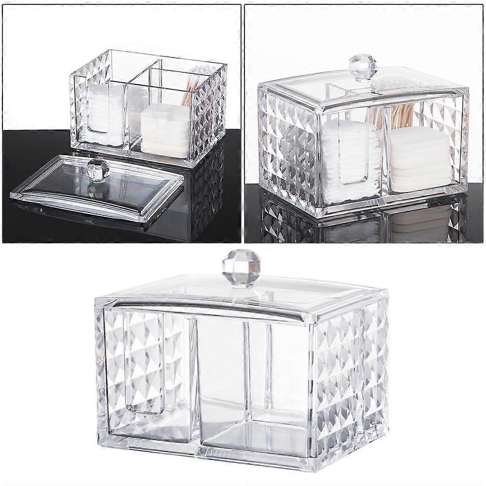 Transparent Storage Case Multifunctional Cotton Swab Box for Desktop Use