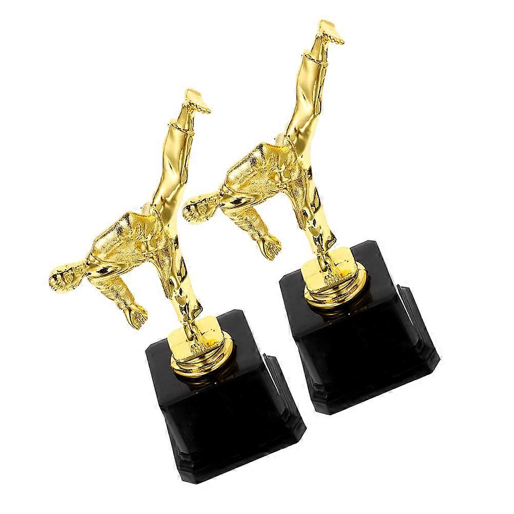 Martial Move Trophy Award Trophy Competition Function 2Pcs Plastic Gold