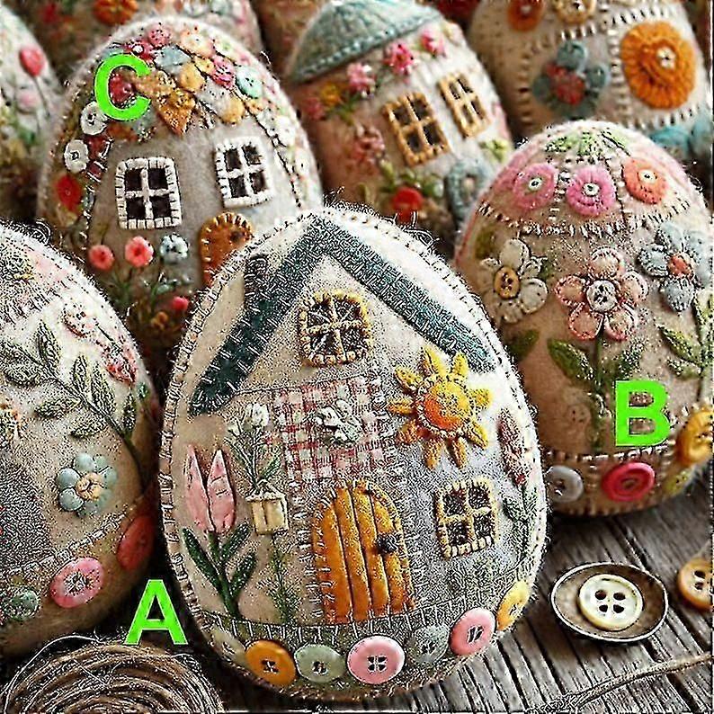 Easter Egg Craft Kit, Patchwork Felt Egg House DIY Set