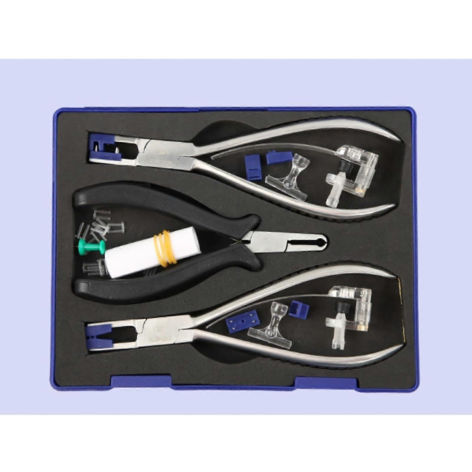 Rimless Glasses  Tool with Multi Functional Pliers, Precision Eyeglass Frame Disassembly Kit