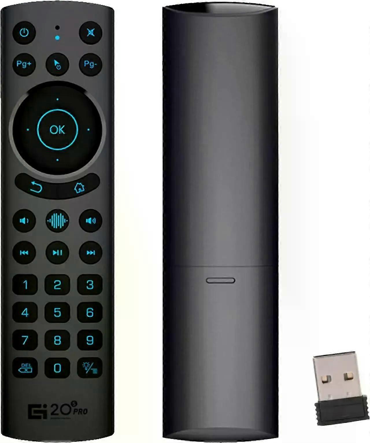 Bluetooth Voice Remote Control,USB Wireless Voice Control Sensing Backlit Air Remote Mouse with IR Learning for PC,Projector,Smart TV,Android TV Box