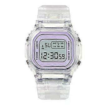 PCV/F91W Armbanduhr mit Stahlarmband, LED-Digitaluhr, quadratische Damenuhr, Vintage-Sportuhr, Militäruhr, elektronische Armbanduhr