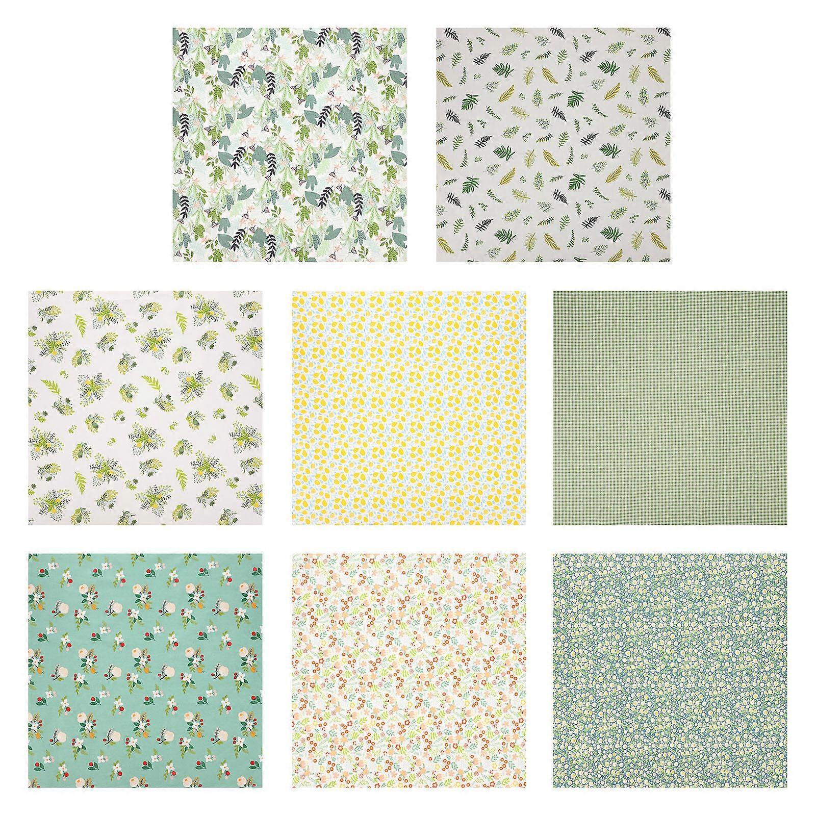 Quilting Patchwork Cotton Fabric for DIY Use 8 Sheets Handmade Craft Materials