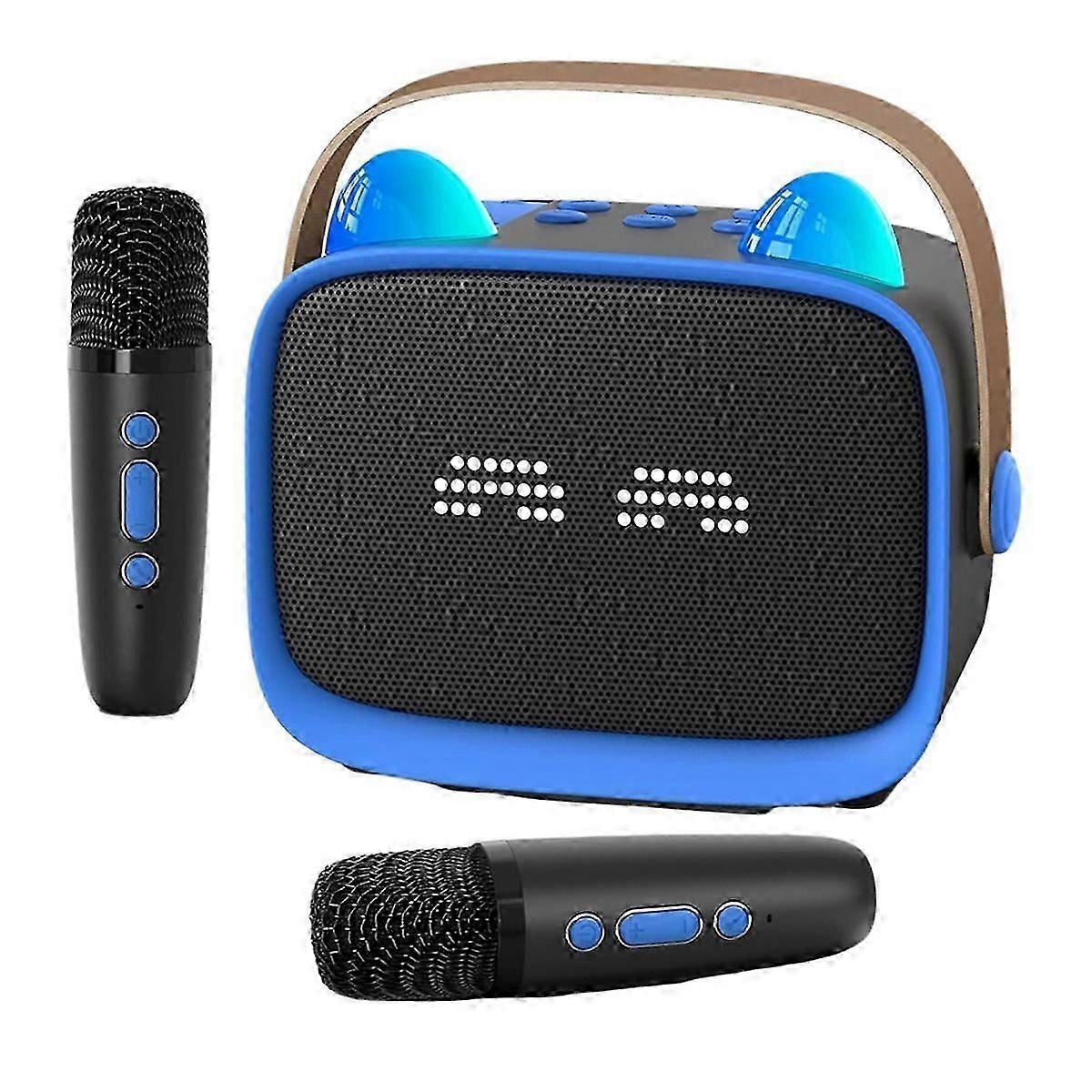 Portable Bluetooth Speaker Karaoke Machine with Microphone Blue