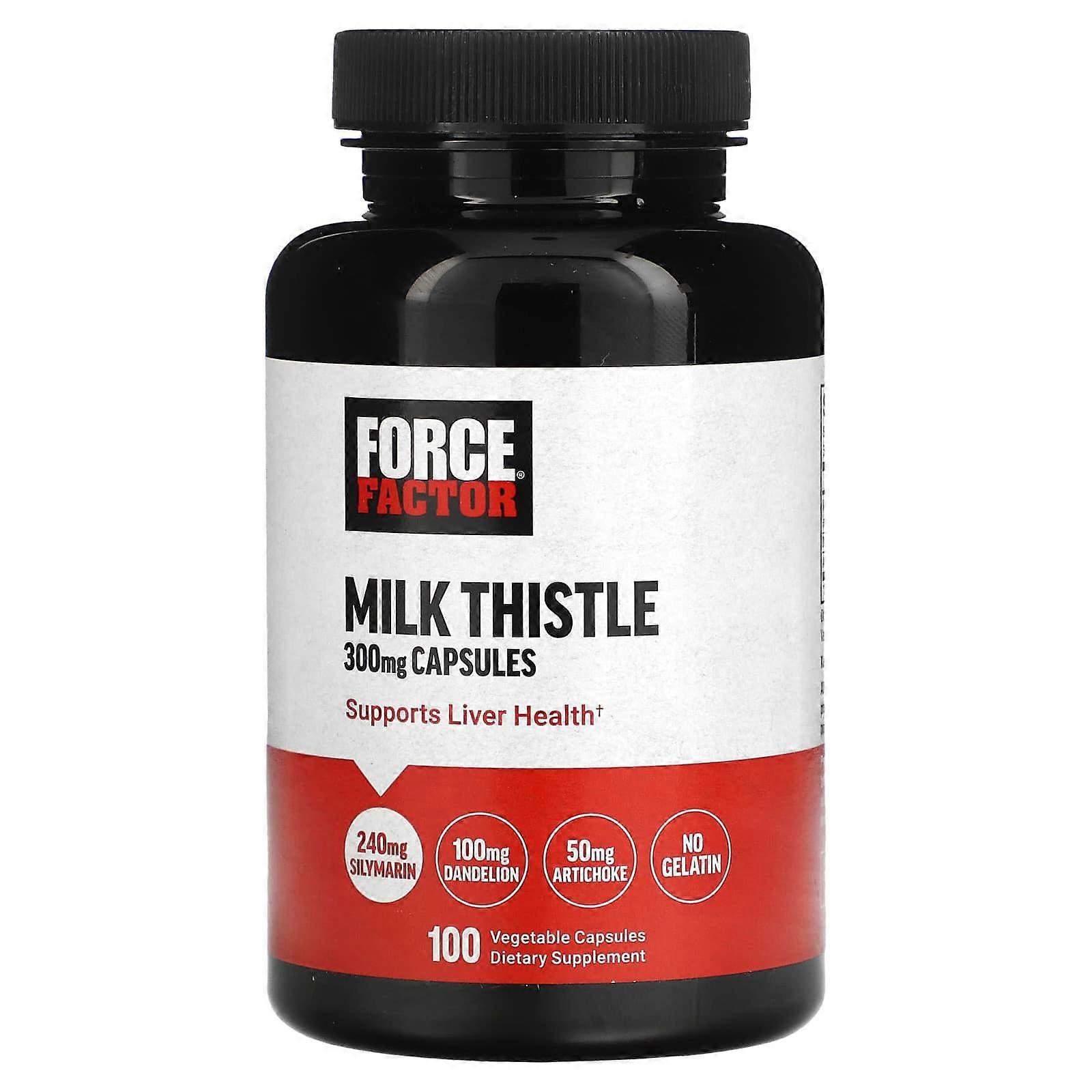 Force Factor, Milk Thistle, 300 mg , 100 Vegetable Capsules, 2-Pack