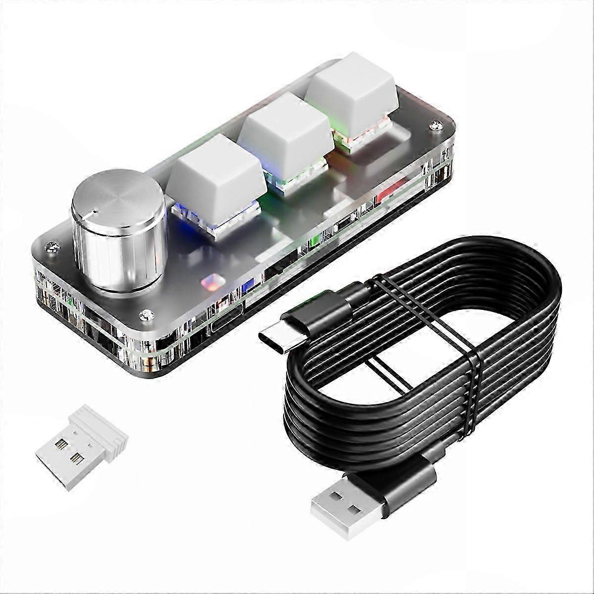 Compact Wireless Macro Pad Featuring Encoder Dial And Custom Buttons
