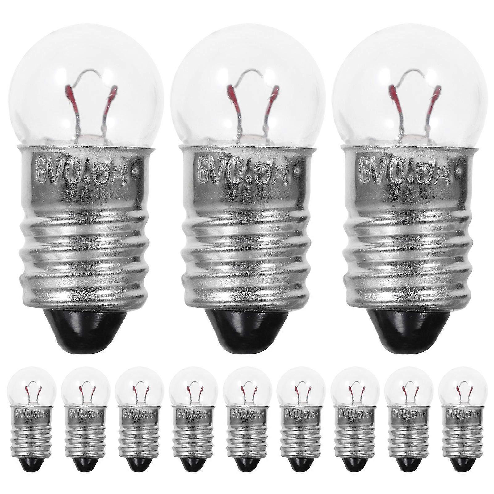 100 pcs  Tiny Light Bulb 6v E10 Light Socket Round Light Bulb For Experiment