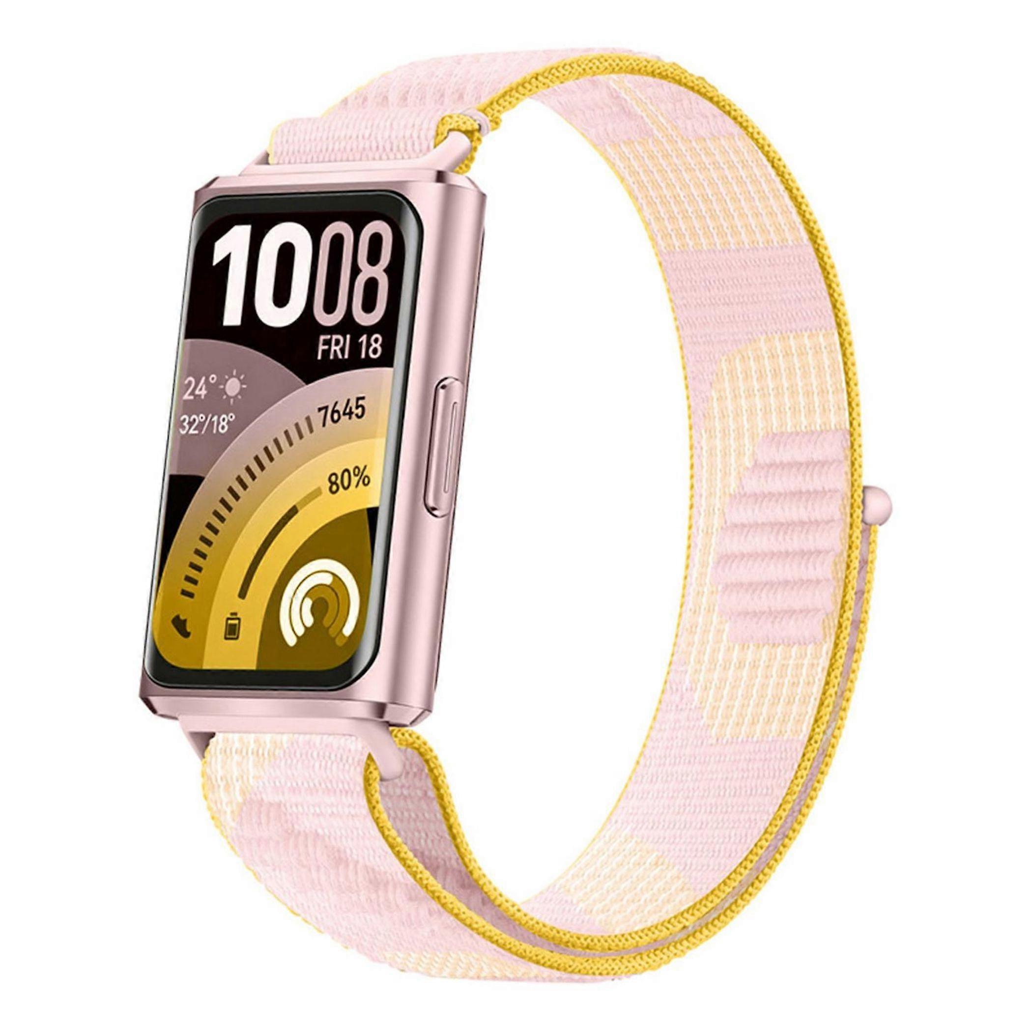 Smartwatch strap nylon for Huawei Band 11 / 11 Pro Velcro closure pink