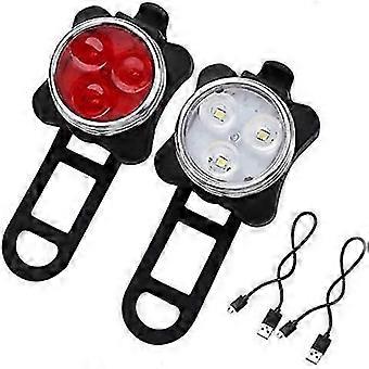 Waterproof Full Body COB 3 LED Bike Front and Rear Light USB Rechargeable with 4 Modes for Bike and Cycling at Night-detw