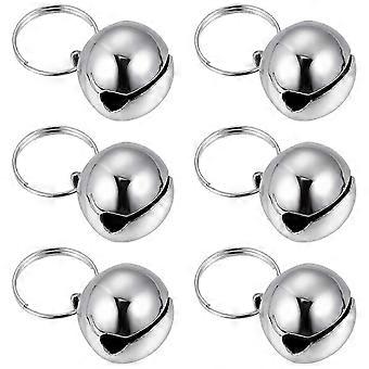 Accesorios para collares de mascotas, 3 cascabeles redondos de cobre para dueños de mascotas, actividad diaria, color plata, 26-27