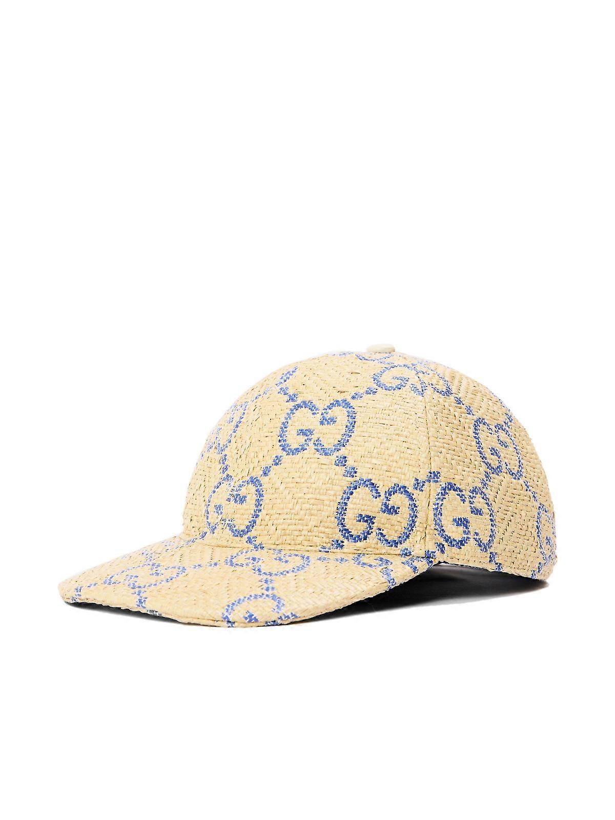 Raffia Effect GG Monogram Baseball Cap