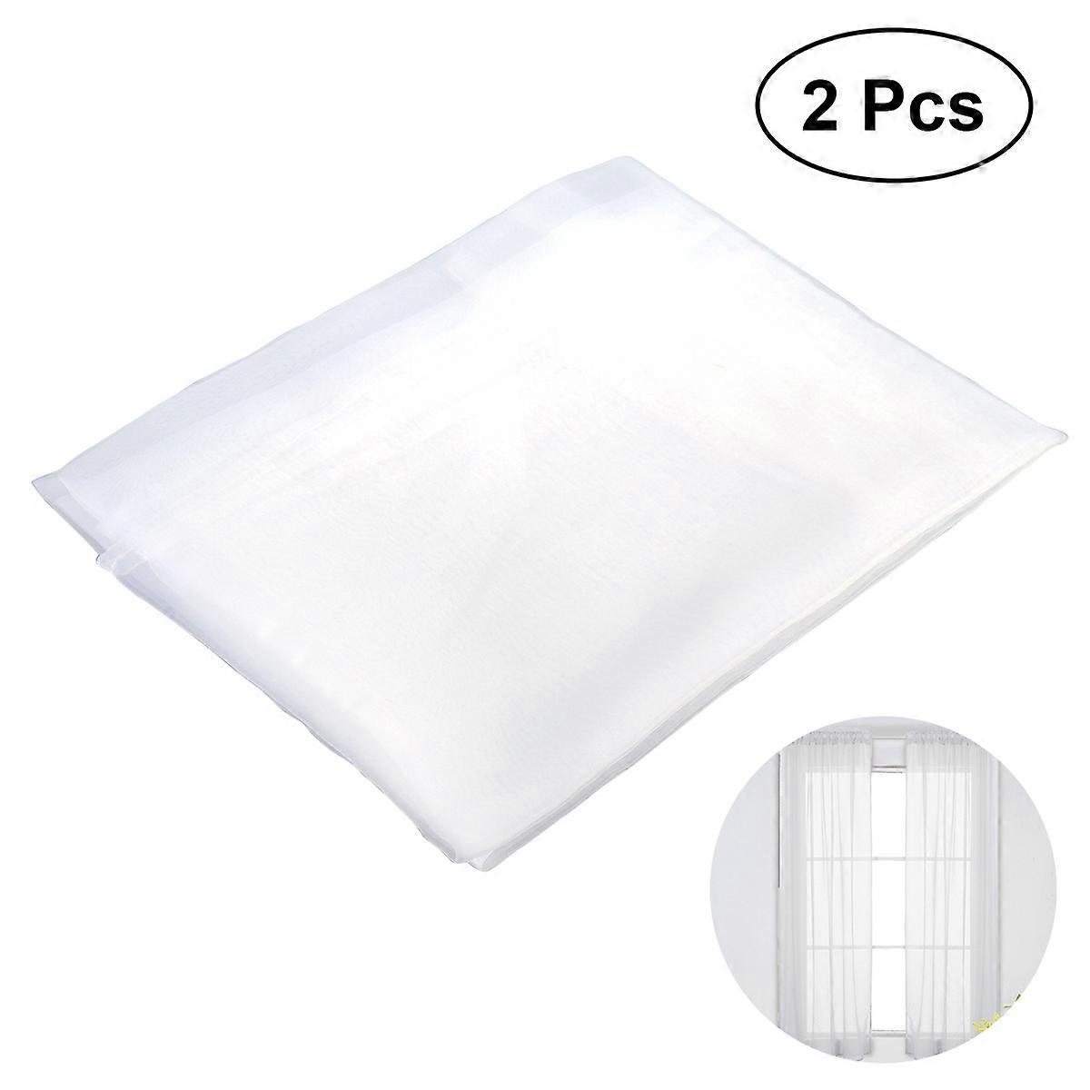 White Transparent Curtains Window Screen for Window Shielding 4Pcs