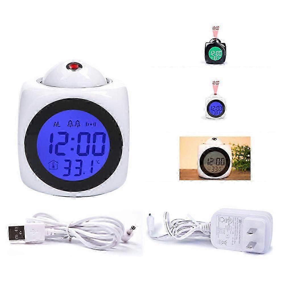 Multifunctional Projection Alarm Clock With Led Voice Talking Function Digital Alarm Clock