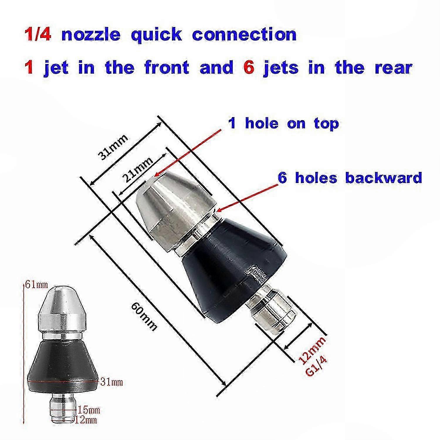 Drain Cleaning & Unplugging Hose Nozzle, 1/2 Pcs - Durable & Multifunctional
