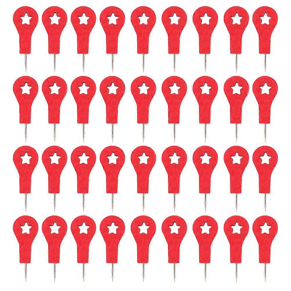 Office Use Red Landmark Pushpins Multi-Function Thumbtacks 40Pcs