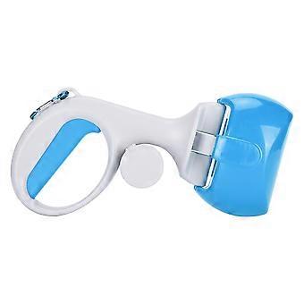 Haustier-Toilettenpicker, Hunde- und Katzenkotpicker mit hochfesten Materialien und langlebigen Federn, klein, blau