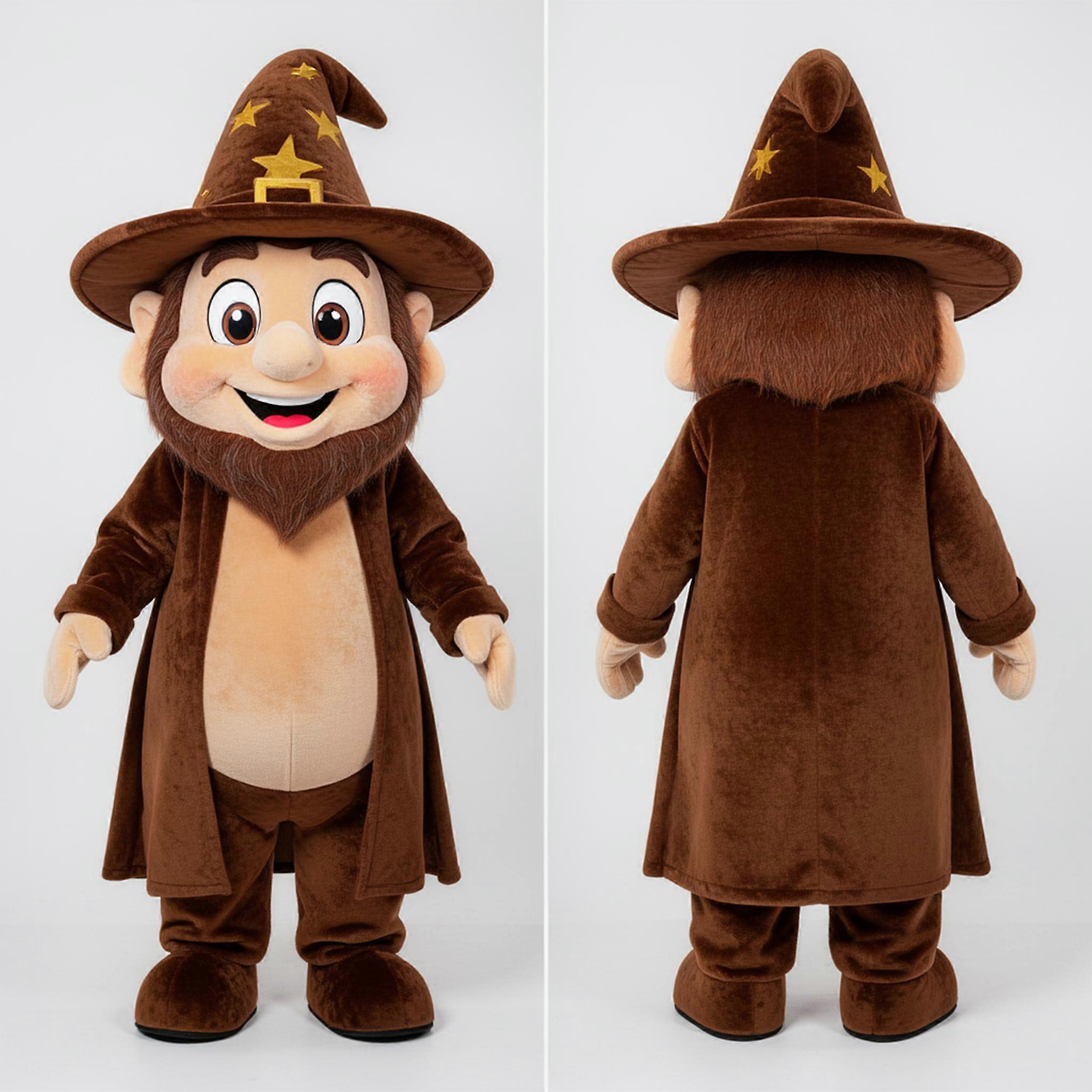 MASTICOT Brown Velvety Wizard Mascot