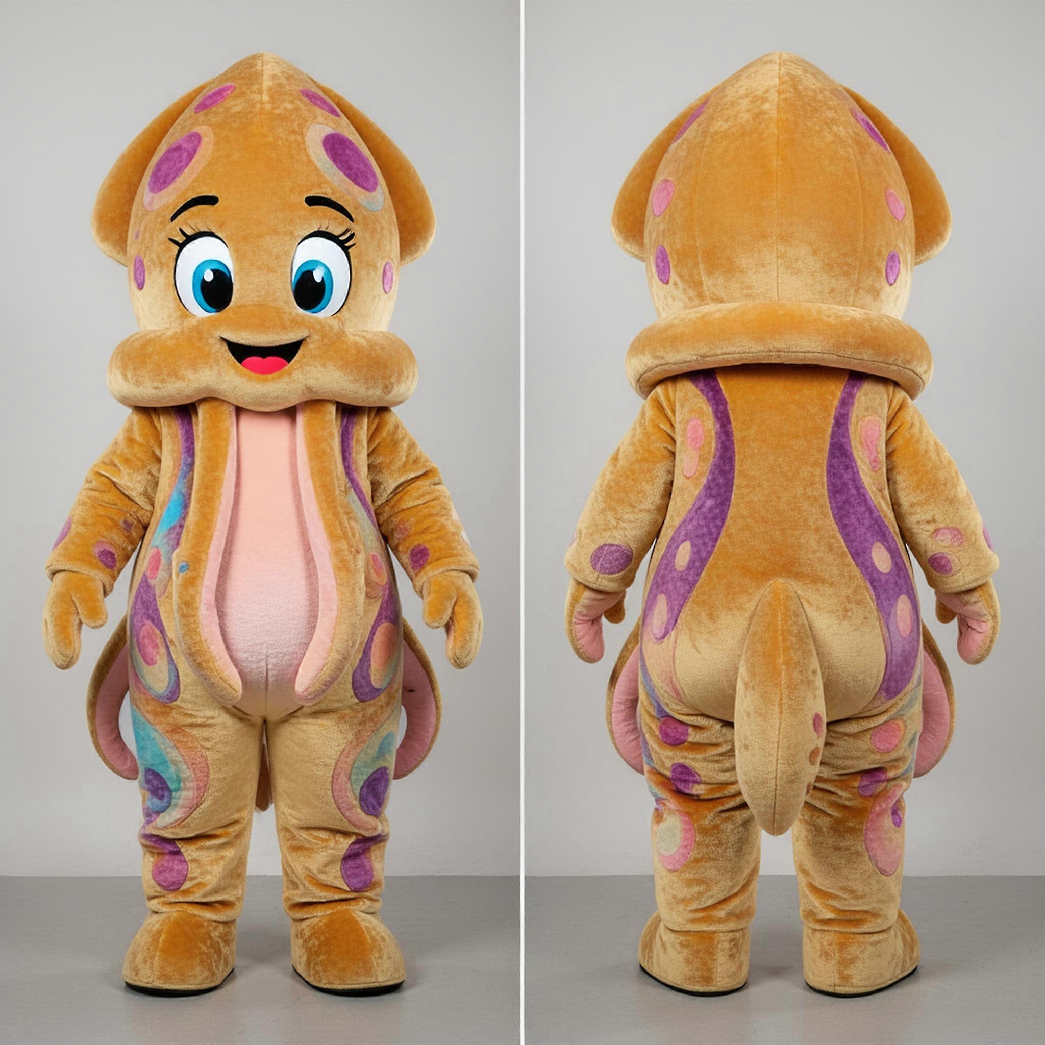 MASTICOT Golden Plush Squid Mascot