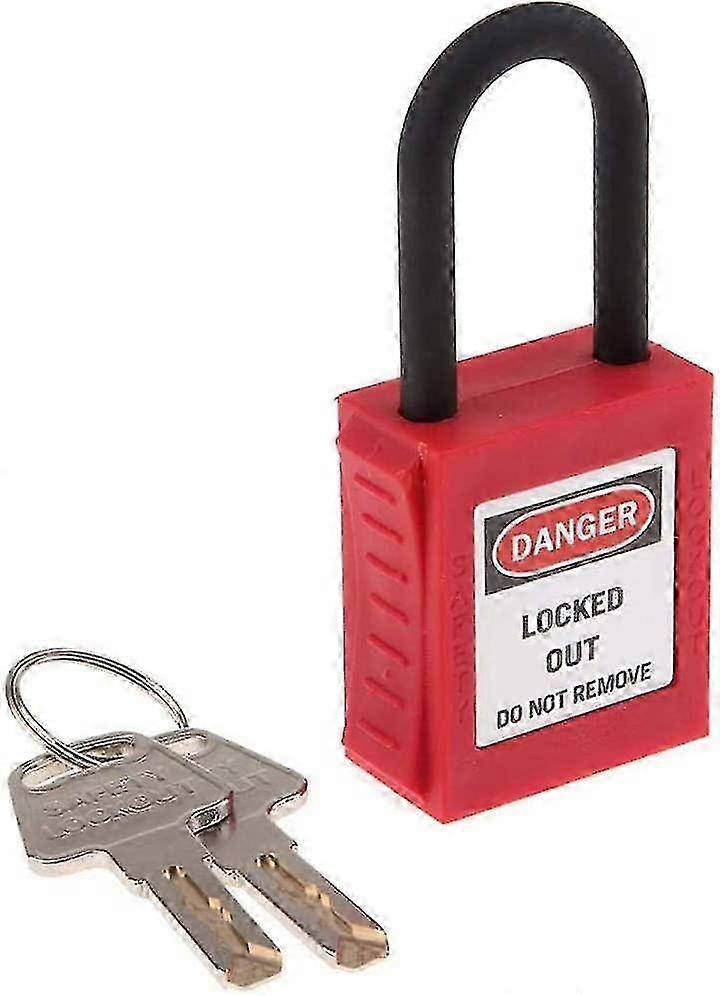 2 Pack Red Engineering Plastic Security Padlocks With Energy Insulation Label