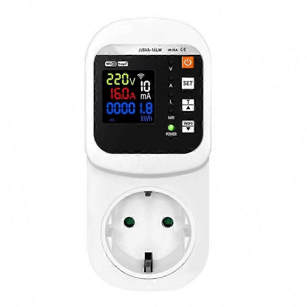Voltage & Current Stabilizer & Energy Meter Smart Socket, Tuya WiFi Multifunctional EU Plug