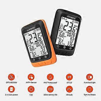 Coospo Bike Computer Wireless GPS Bicycle Speedometer and Odometer with ANT+ Heart Rate Monitor Cadence Sensor BT 5.0 Compatible with Strava IP67