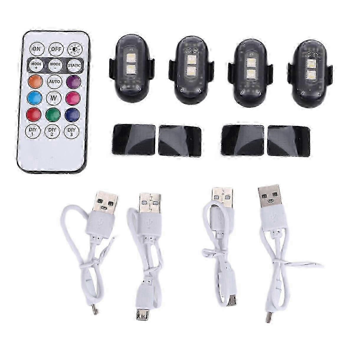 4PCS Wireless LED Strobe Lights with Remote Control