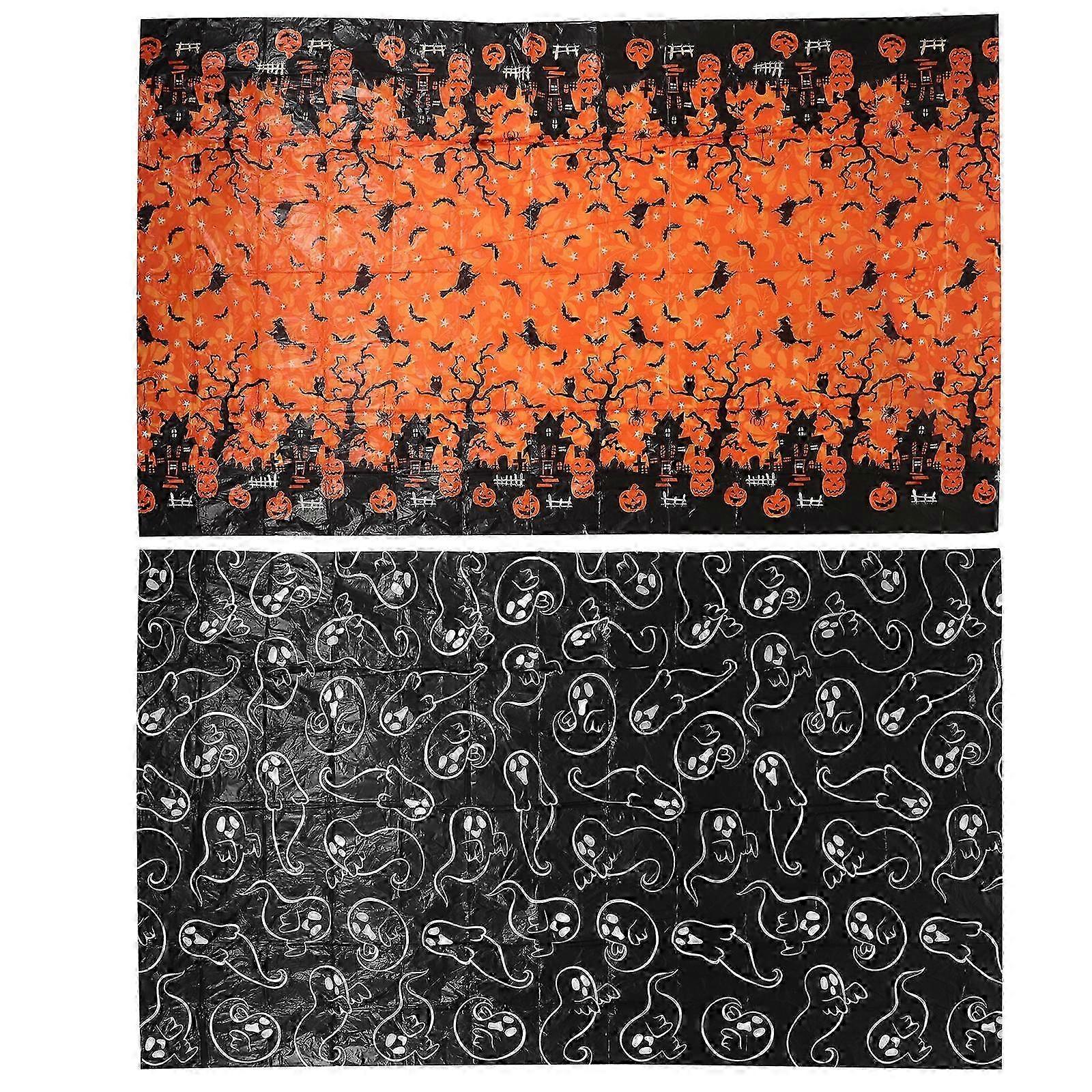2Pcs Rectangular Dinner Table Cloths, Stain Resistant for Halloween Home Party Use