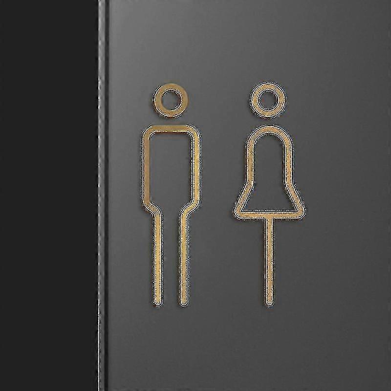 Rustic Acrylic Toilet Door Sign Set