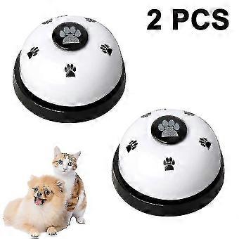 Pet Bell 2 Pack, Non Skid Dog Training Doorbell, Stainless Steel, White